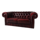 Red Chesterfield 2-seater sofa – oxblood leather