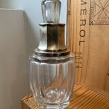Antique crystal bottle and silver frame diamond punch perfume