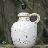 Vintage Germany 486-38 floor lamp, Scheurich XL lamp, ceramic floor lamp with lampshade