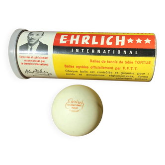 Tube balles Ehrlich competition tennis de table ping pong vintage