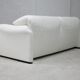 Maralunga sofa by Vico Magistretti, Cassina, white leather, Italy, circa 1970