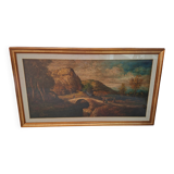 Dipinto a Olio "Paesaggio con Ponte" G. GRIGNANI. 1983