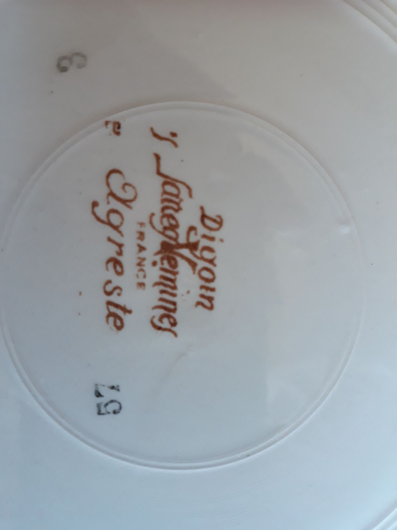 Set of 3 plates Sarreguemines "rustic" flowers of the field