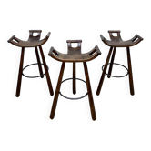 Tabourets de bar espagnols vintage 'Brutalisme'