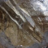 Pair of ice glass and brass wall lights by Limburg / vintage 60s-70s