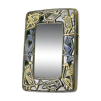 Miroir oiseaux en céramique Lisa Larson série Arlequin Gustavsberg