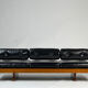 Vintage leather sofa daybed GS 195 by Gianni Songia for Sormani