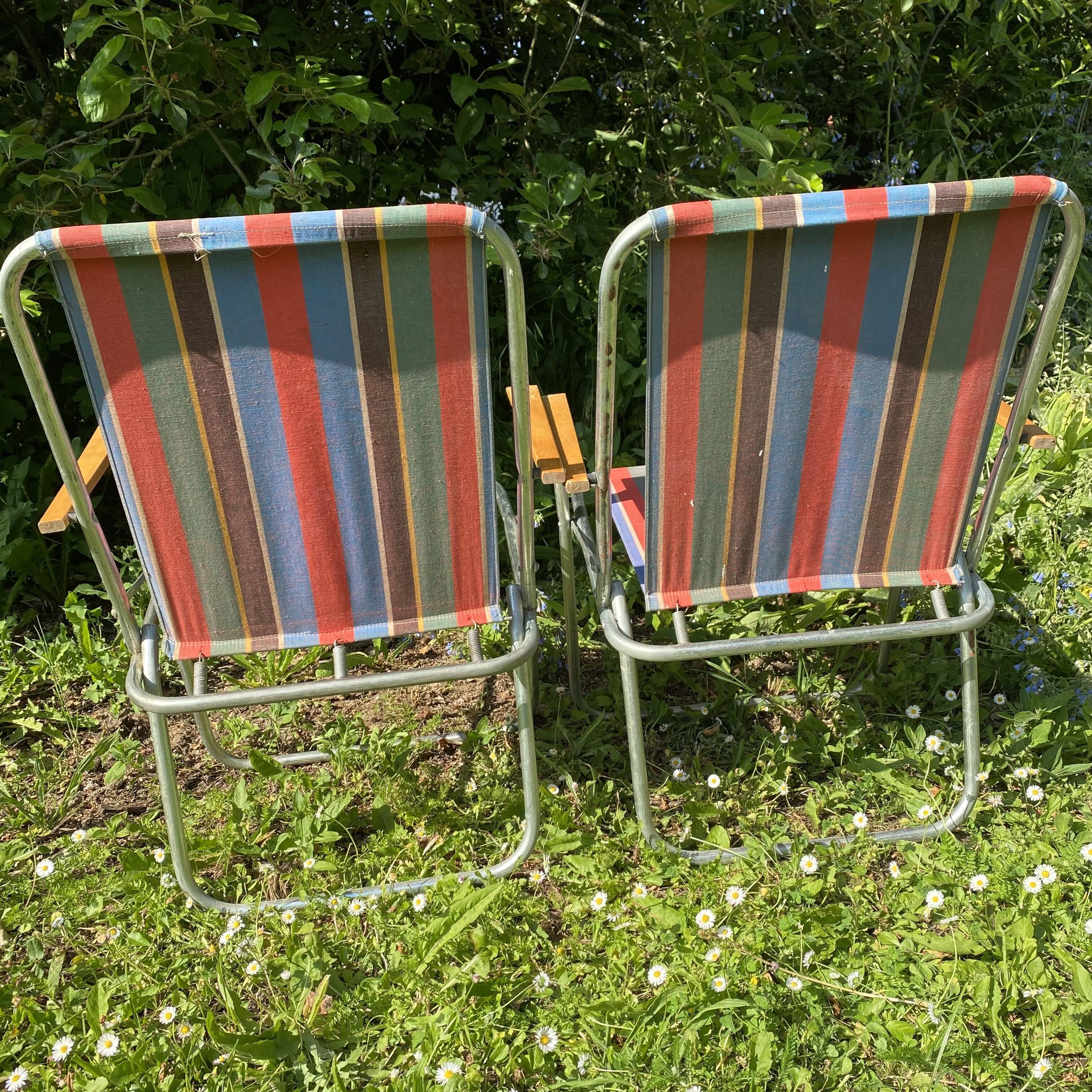 Foldable camping chairs 60s