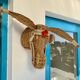 Straw donkey head trophy