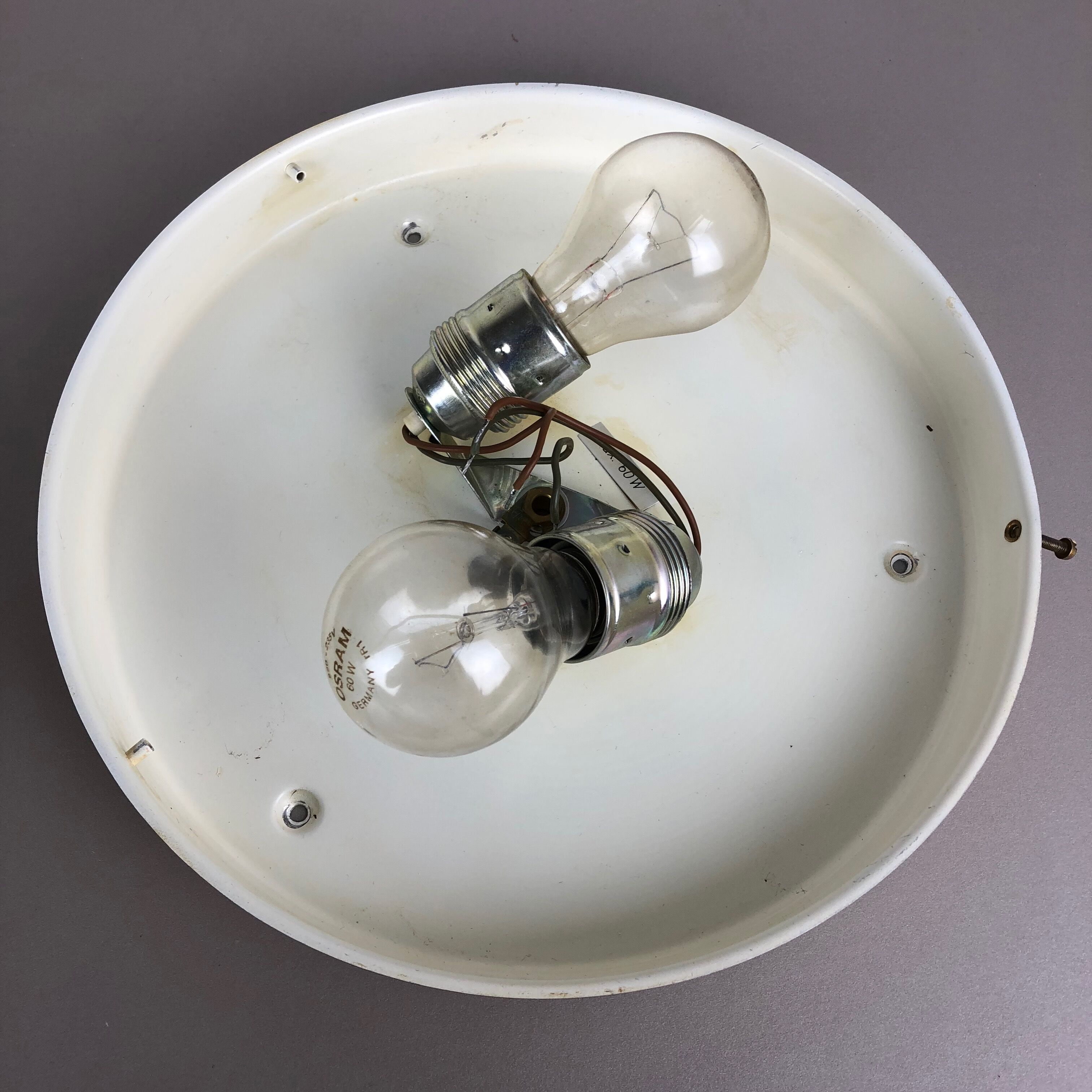 Modernist glass and metal ceiling light by Doria Lights, 1970s, Germany
