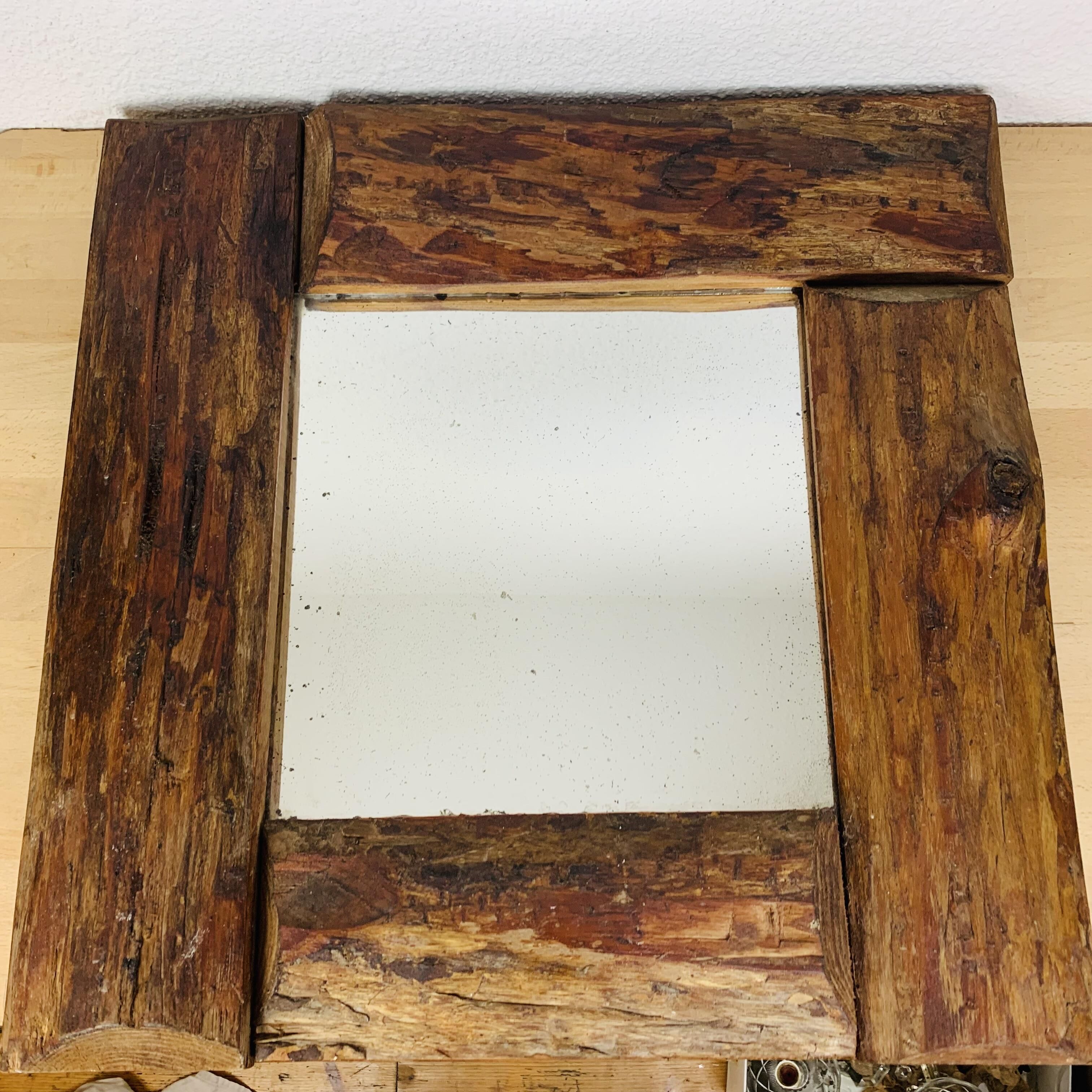 Mirror brutalist wood raw 50s deco chalet