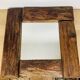 Miroir brutaliste bois brut années 50 déco chalet
