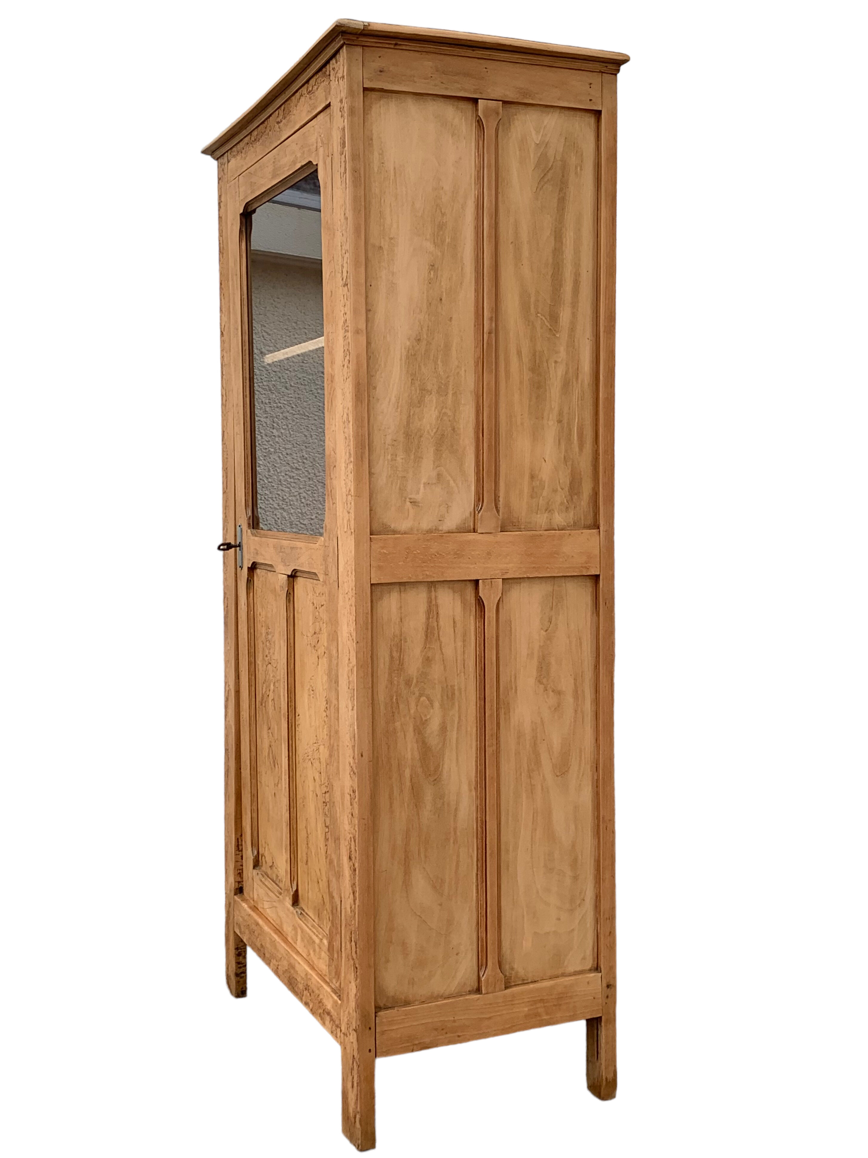 Parisian cabinet glazed raw wood nymphs and carved art nouveau decorations