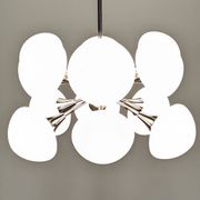 Sputnik chandelier with 12 frosted glass lights, Italy circa 1970.