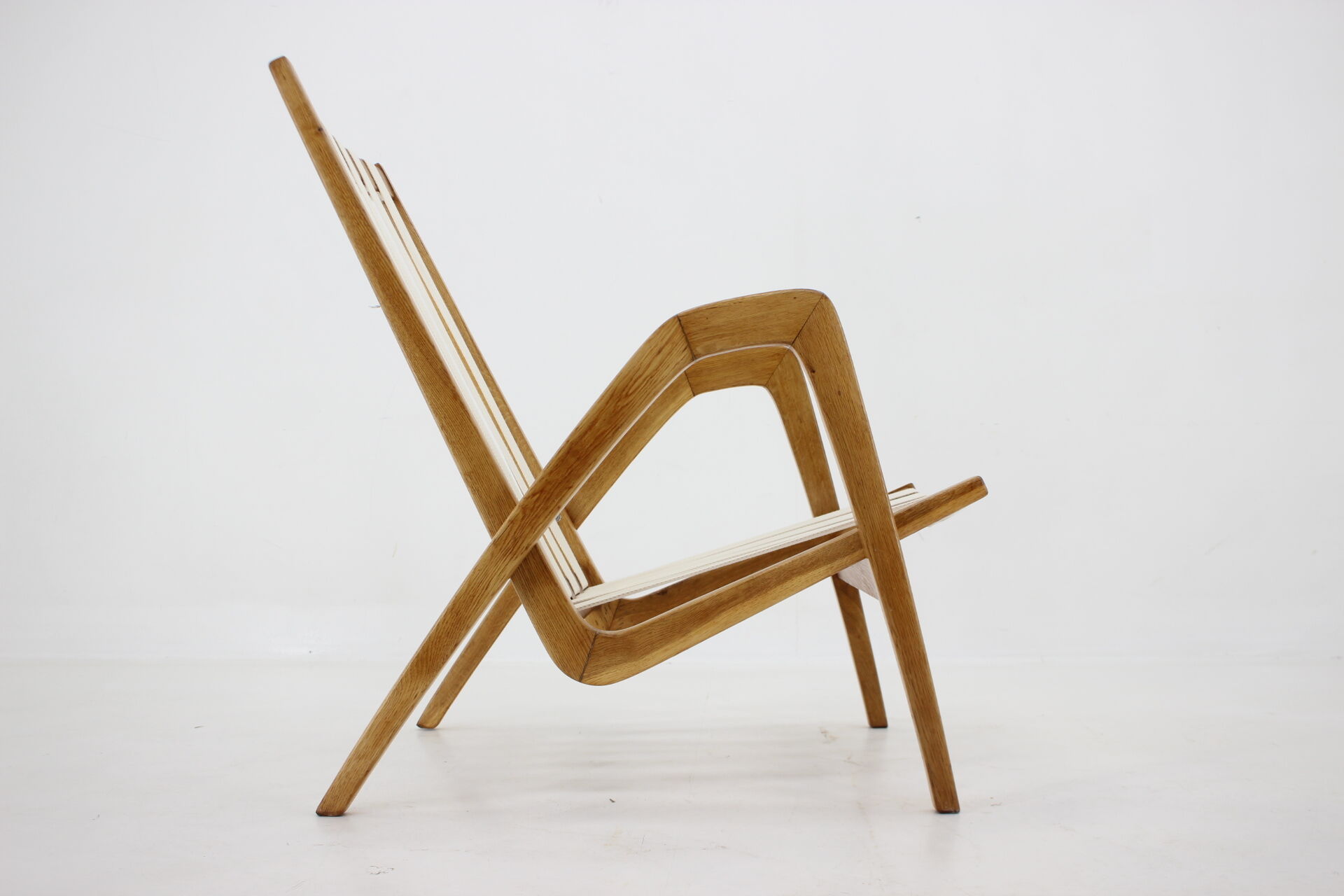 1970s Jan Vaněk Oak armchair, Czechoslovakia