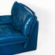 Vintage blue leather armchair and pouf by Nicoletti Salotti - Italy 80s