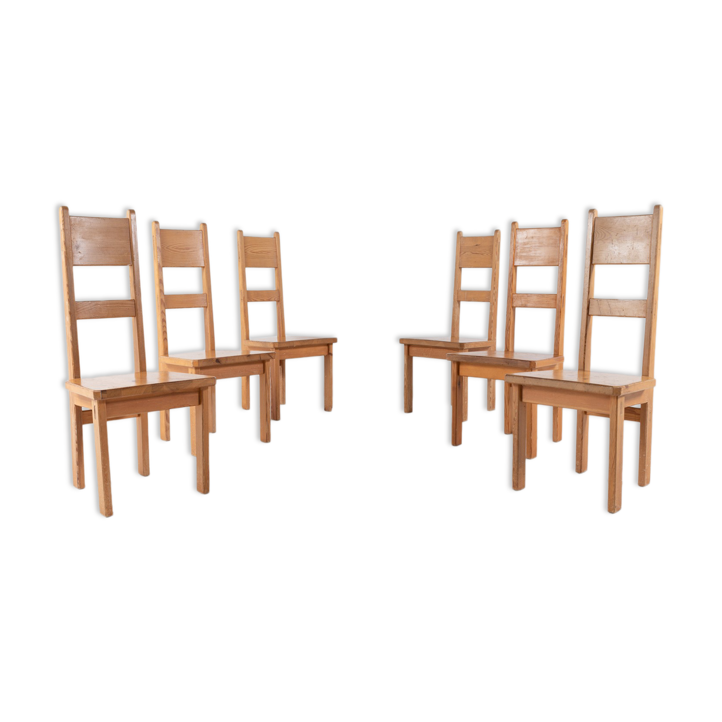 Set of 6 pine chairs by Roland Wilhelmsson for Karl Andersson & Söner Sweden 1960