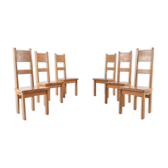 Set of 6 pine chairs by Roland Wilhelmsson for Karl Andersson & Söner Sweden 1960