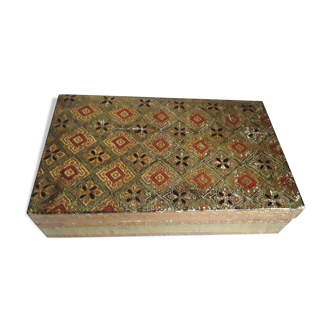 Vintage box in gilded painted wood Italian Florentine style