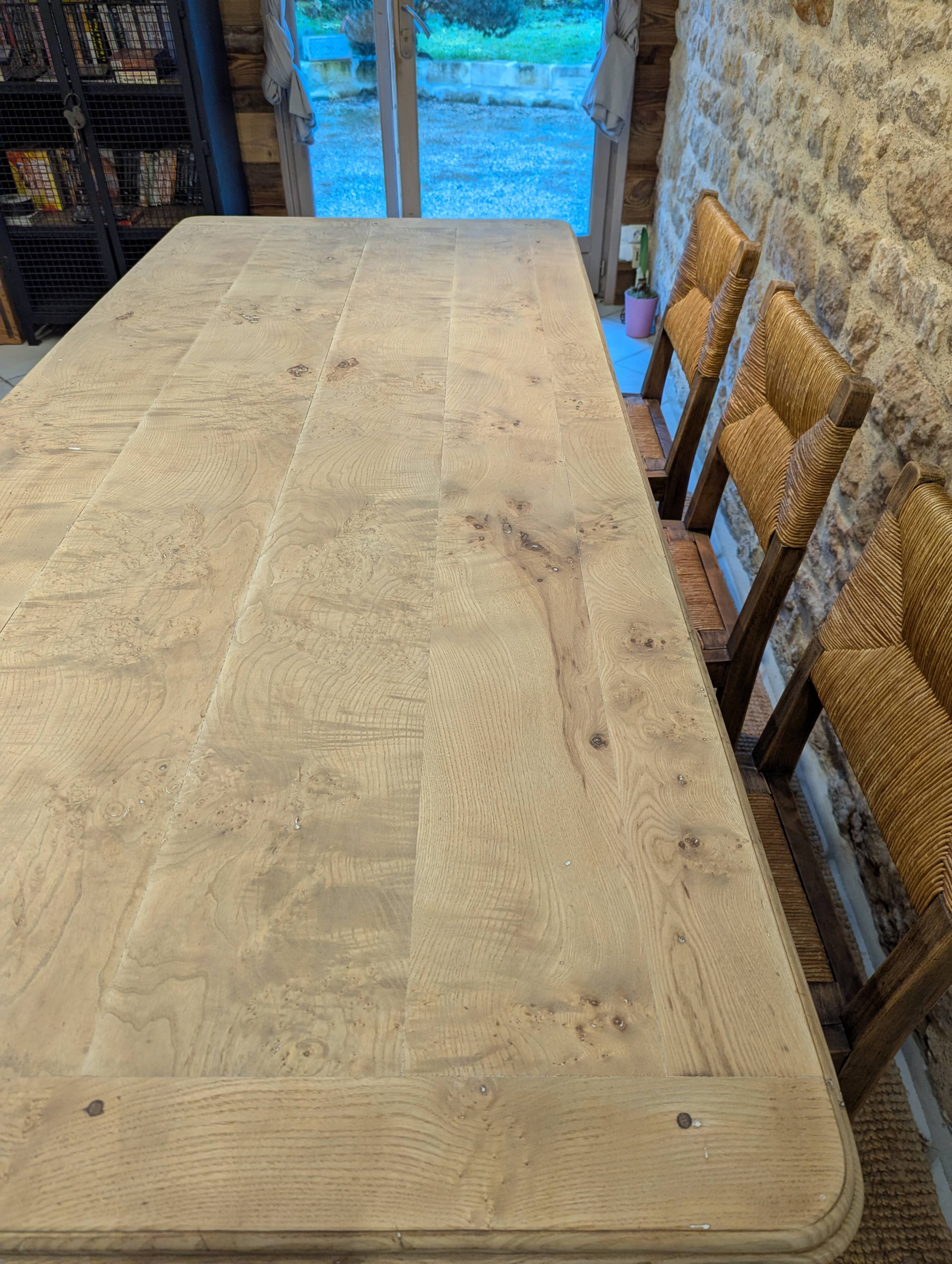 Old farmhouse table in elm