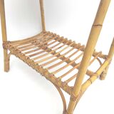 Vintage rattan bedside table 60s