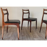 Series of 4 Scandinavian teak chairs 1960