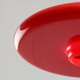 Space-Age Saucer Pendant in Red Plexiglas from Guzzini, 1960s