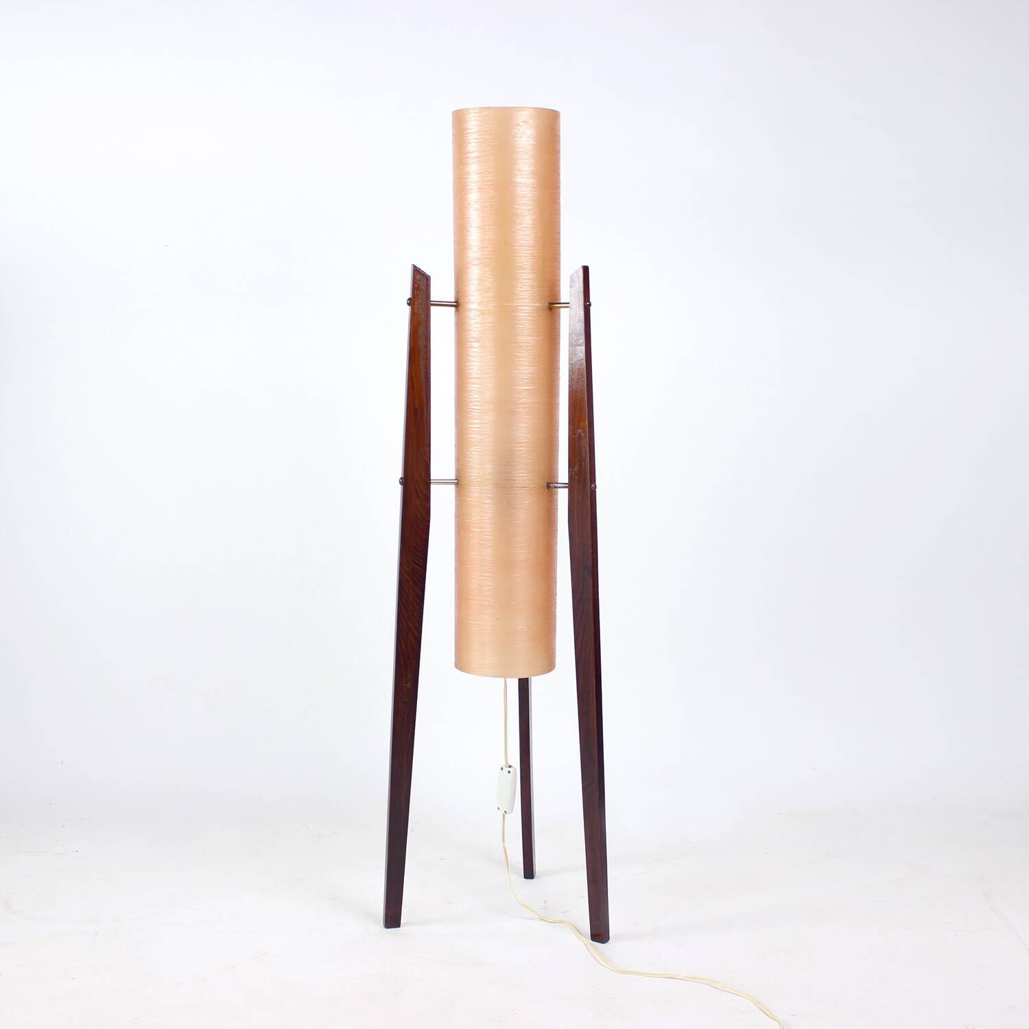 Lampe fusée sur pied de l'ère spatiale en fibre de verre rose, Tchécoslovaquie des années 1960