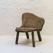 Sturdy Wabi Sabi chair in solid wood, 1950