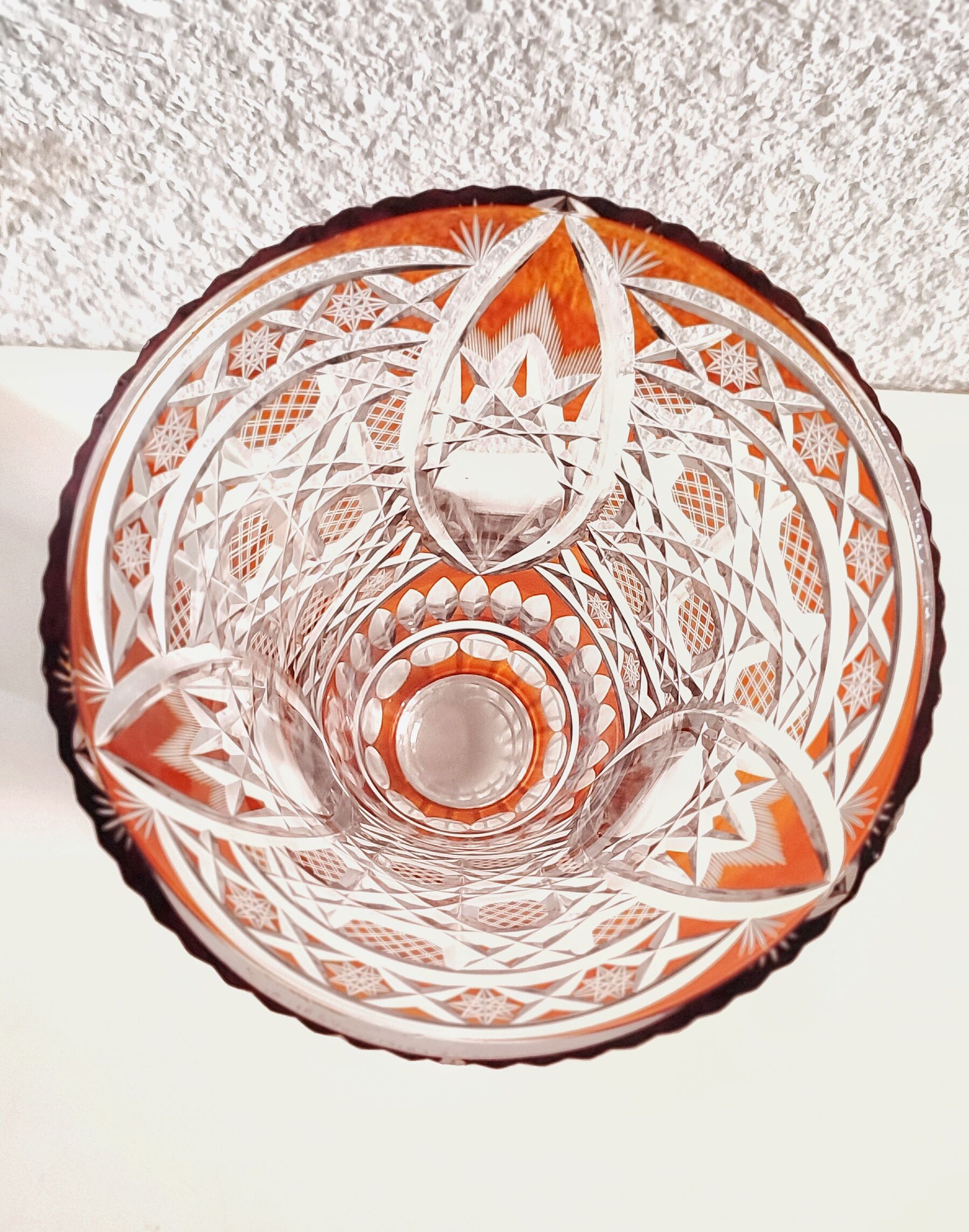 Bohemian glass vase. Czech Republic 1980s.