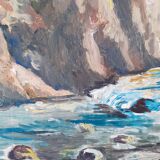 Tableau Pont Napoléon Luz Saint Sauveur 1950 signé