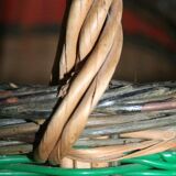 Basket wicker and scoubidou