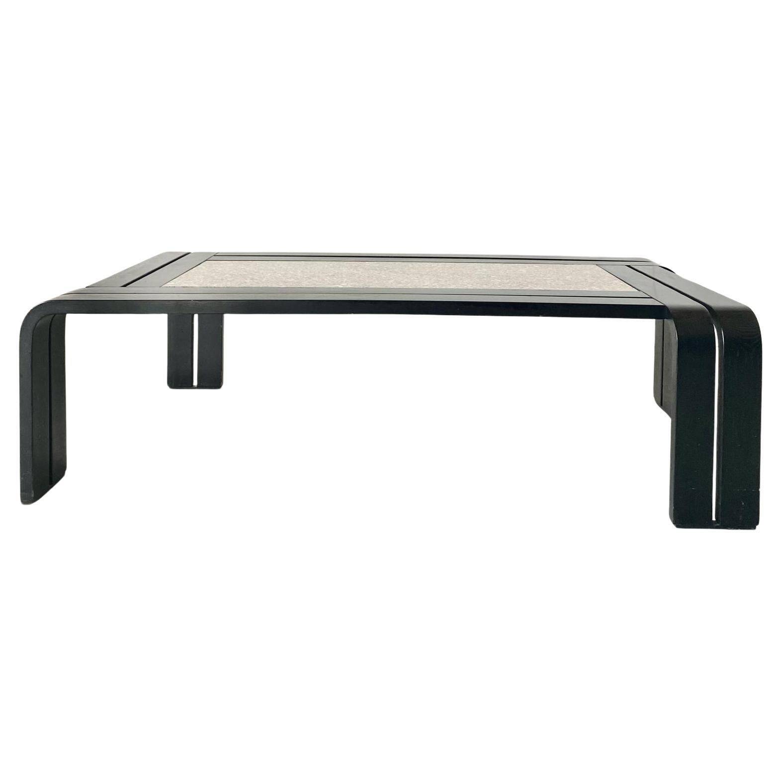 1980s vintage granite coffee table