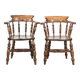 Set of 2 antique English captain's chairs/desk chairs from the 19th century