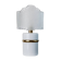 Vintage Murano glass table lamp – white, gold metal base, frosted glass shade – Italy 1980s
