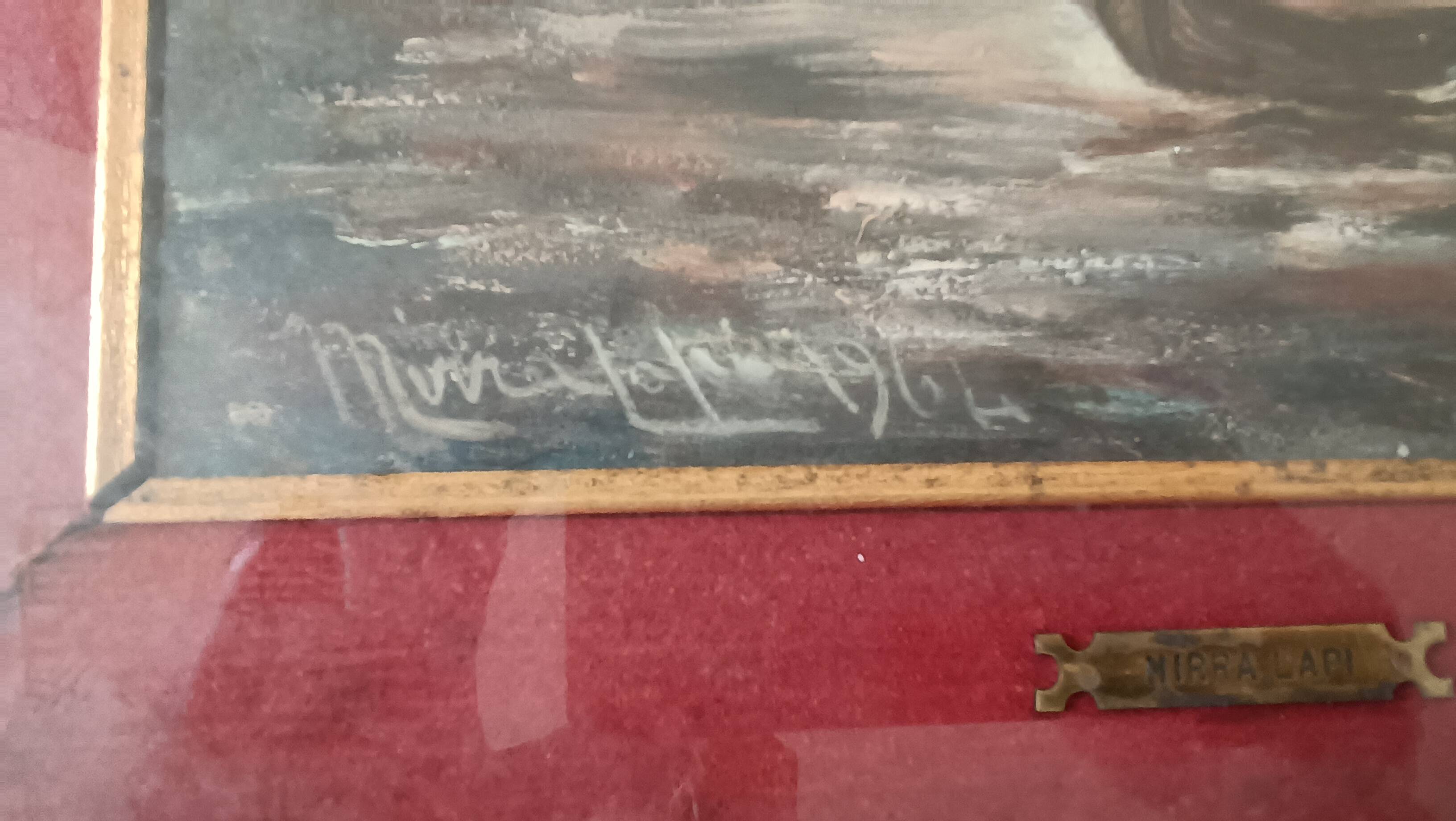 peinture à l'huile marine sur bois - Mirra Lapi (Santa Croce sull'Arno 20ème siècle)