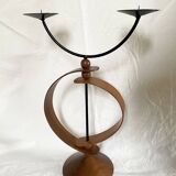 Danish teak candle holder