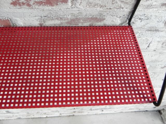 Steel wall rack with 2 shelves by Tjerk Reijenga perforated for Pilastro
