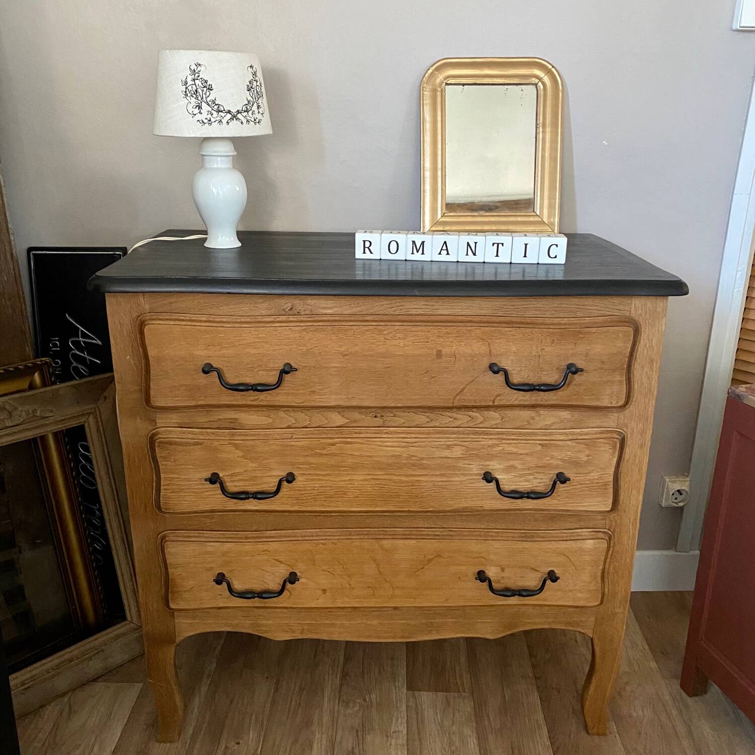 Raw oak chest of drawers