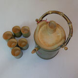 bamboo teapot service and folk art cups