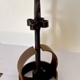 Brutalist Cast Iron Candlestick, 38cm