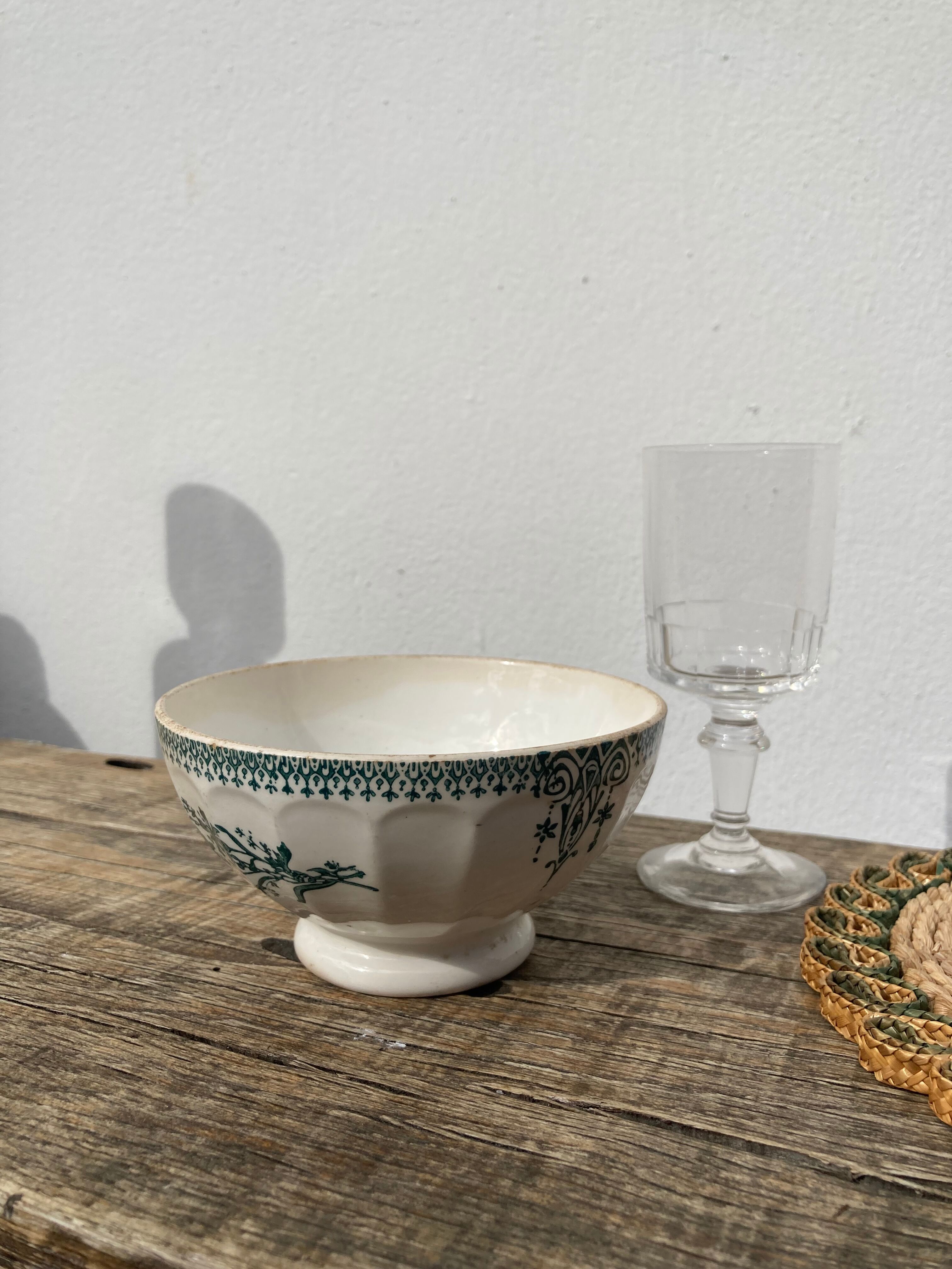 Old bowl Sarreguemines Digoin 400 Saint Amand in blue earthenware / vintage ceramic