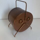 Pot vintage 1960 à tabac tabatière fut tonneau pipe vin - 25 x 14 cm