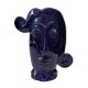 Vase visage faïence émaillée bleue design XXe Sandra Corina Paris