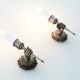 Pair of 1950’s solid metal ‘torch holding hand’ wall sconces by maison arlus