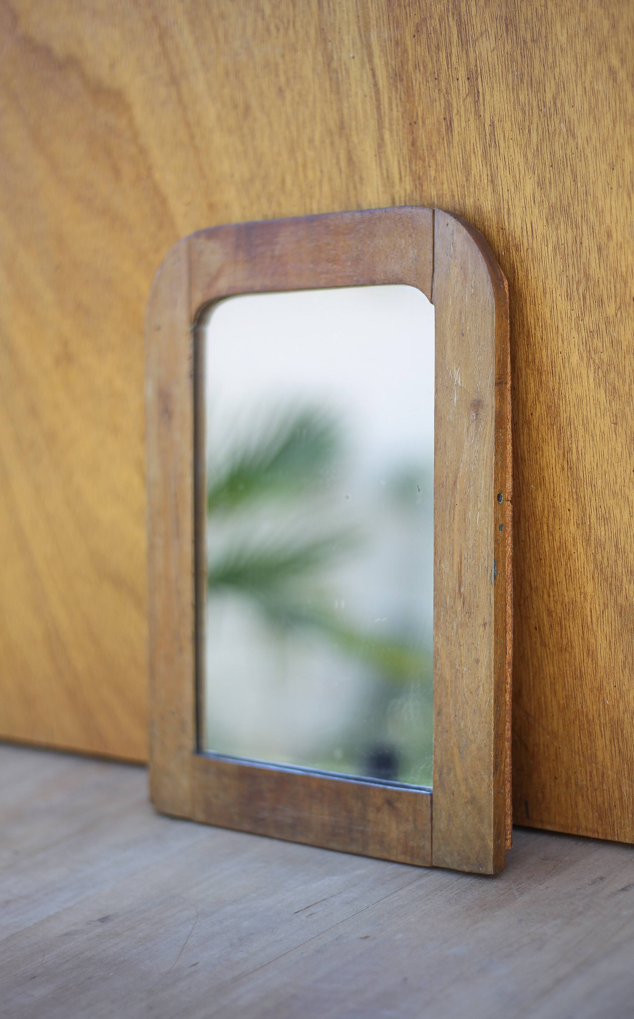 Vintage mirror, wooden mirror, old mirror, table mirror