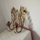 Pair of gold metal floral leaf sconces