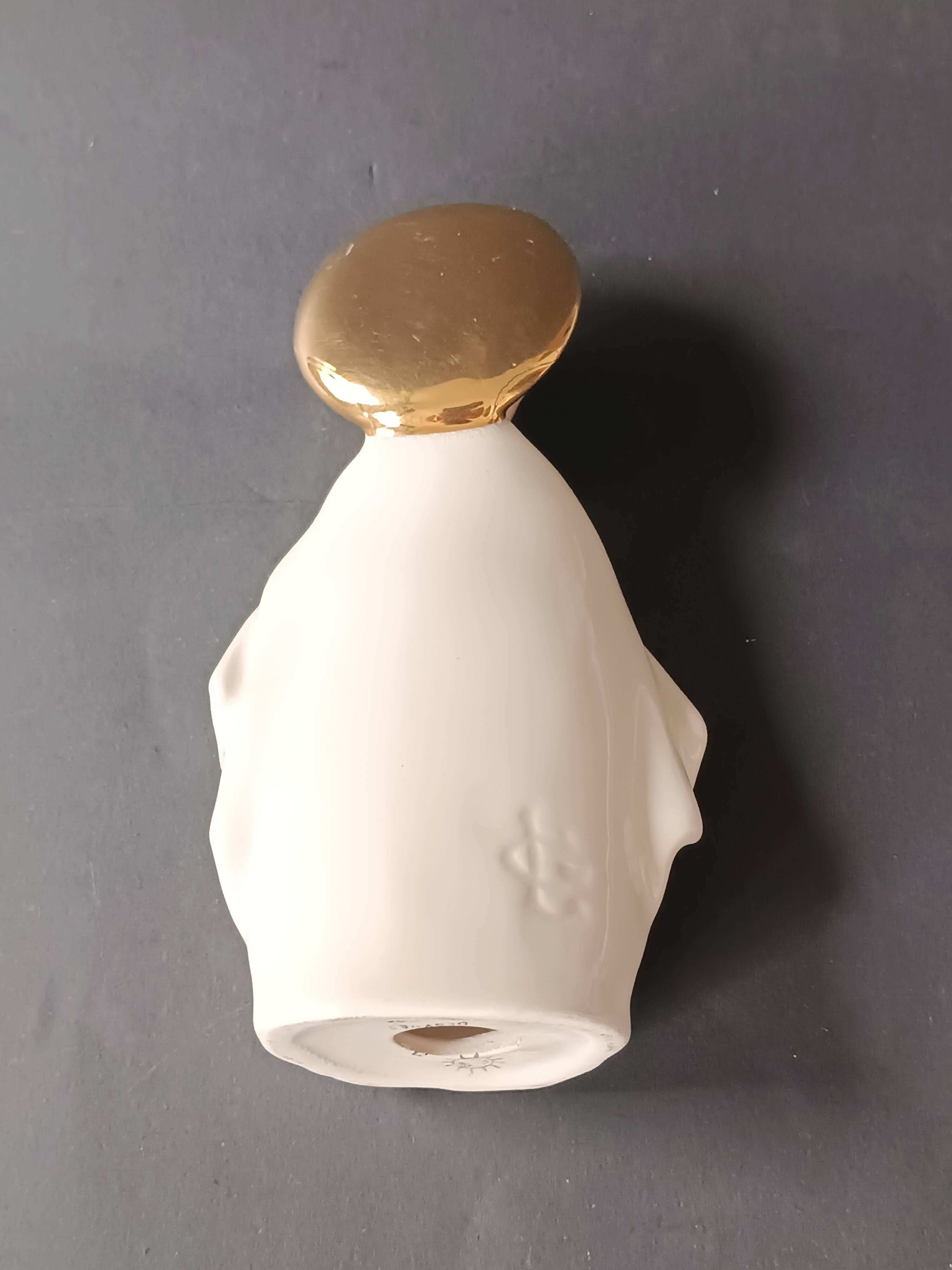 Faience statue from Desvres, communion angel by Gabriel Fourmaintraux.