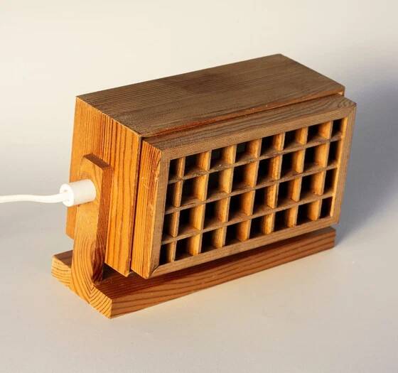 Pine wall lamp - Sweden, 1970s