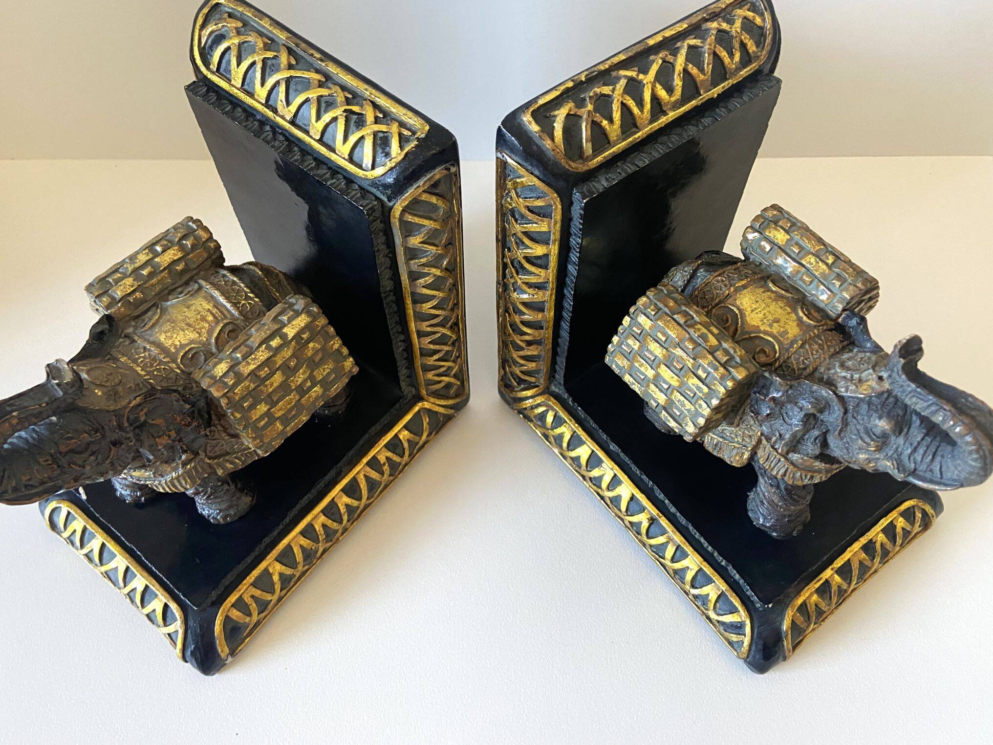 Pair of Unique Decorative Elephant Bookends Made in India